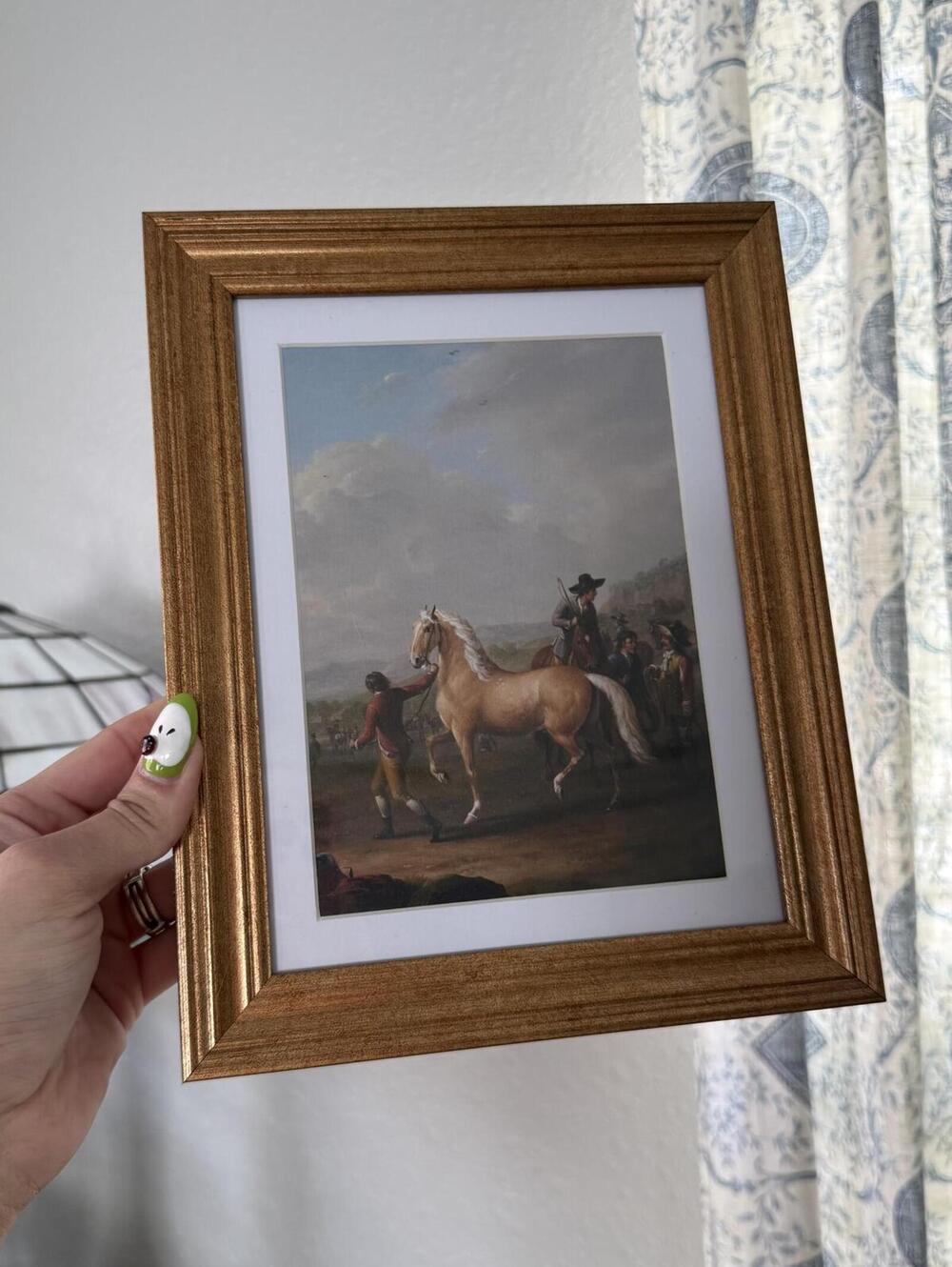 Vintage Style Horse and Man Art Print Framed